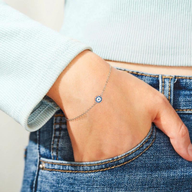 

Браслет-шарм Синий Глаз Фатимы: Ретро-изысканные украшения в японском и корейском стиле - Идеальный сувенир для туриста