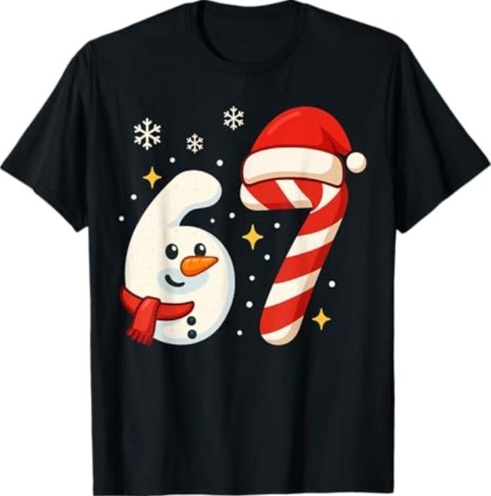 6 7 Meme Christmas Shirt 67 Six Seven Snowman T-Shirt Unisex T-Shirt S