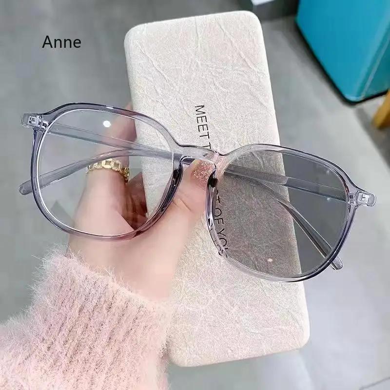 

Photochromic Round Myopia Glasses Women Men Ultralight Discolored Nearsighted Anti Blue Light Eyewear 0