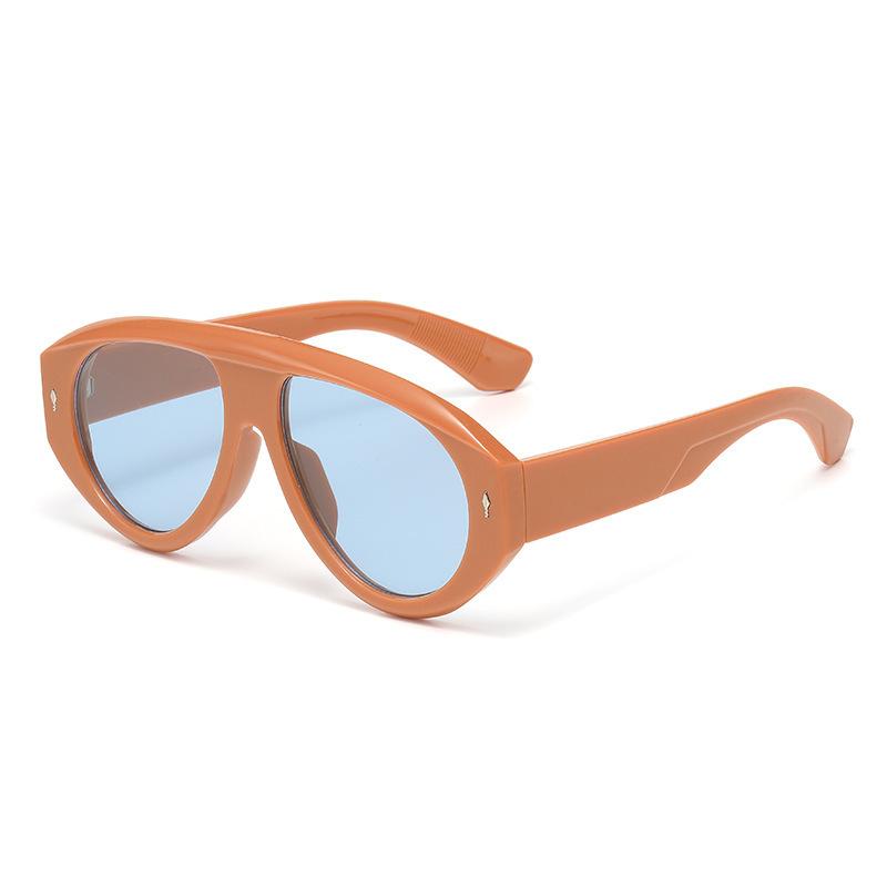 European and American large frame arrow mark pilot sunglasses retro ins Internet celebrity glasses fashion street shot plain sunglasses
