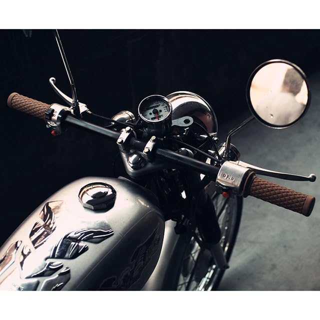 DOYOUCOTO Handle Grip, Motorcycle, Rubber Grip, Rubber, Universal Use, Left and Right Set of