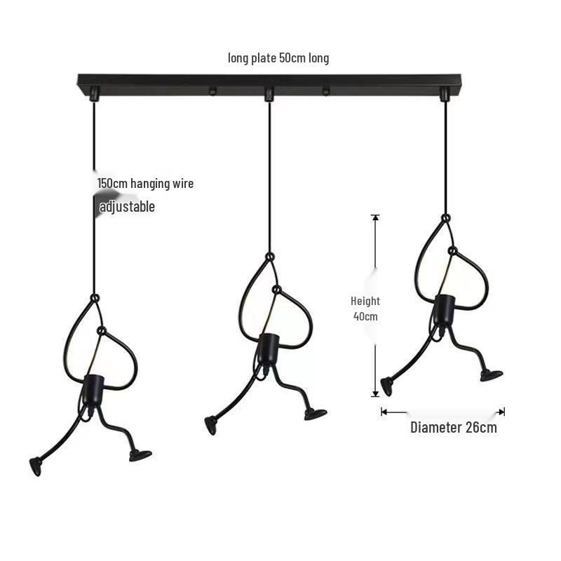 Nordic Wrought Iron Pendant Light - Retro Modern Art for Cafe or Boutique Decor