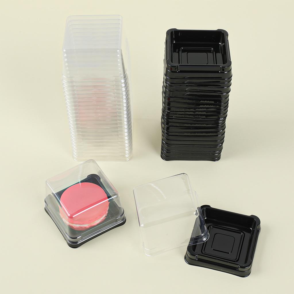50Pcs Mini Dessert Kuchen Box Container Transparent Cupcake Gebäck Backen Verpackung Boxen Hochzeit Partei Liefert Weihnachten Geschenk
