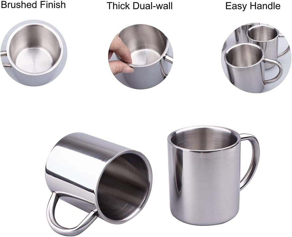 Stainless Steel Mug Coffee Cup Camping Mug Metal Coffee Tea Cup Mug Portable Milk Tea Cup Tumbler Water Mug Outdoor Drinking Cup