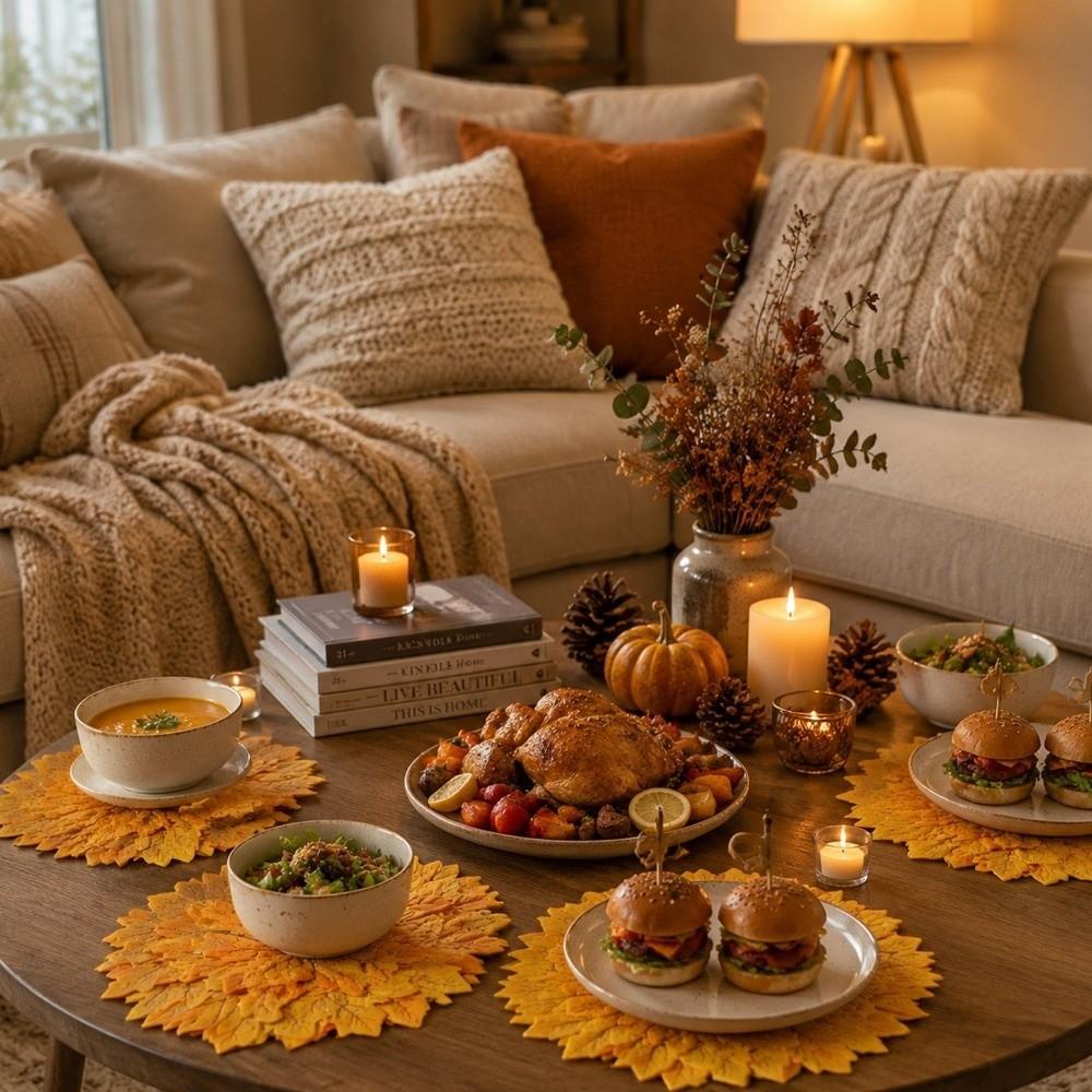 Quick Dry Thanksgiving Decorative Placemat Absorbent Kitchen Drying Mat Trivet Mat Home Decor