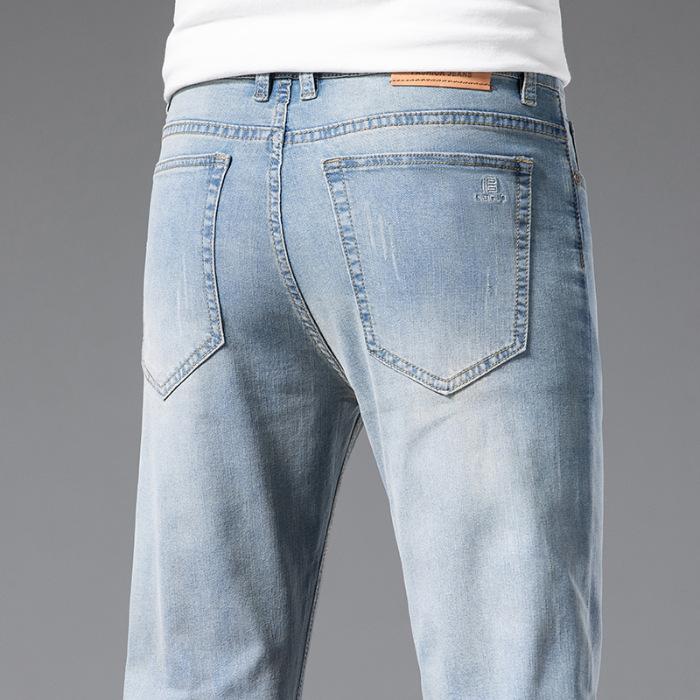 Summer Thin Jeans Men's Slim Fit Business Casual Straight Loose Versatile