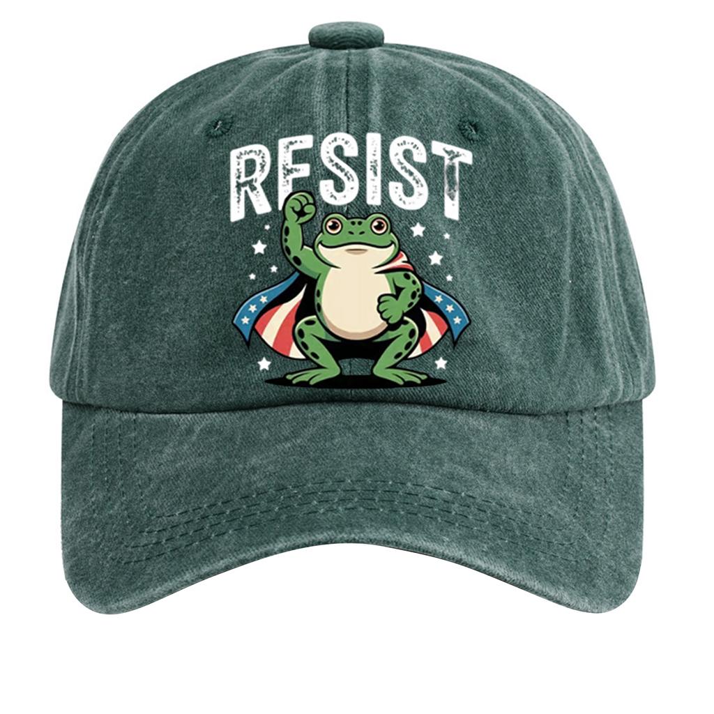 Men's Washed Cotton Baseball Cap With Printed Distressed Soft Top Denim Hat, Vintage Hat