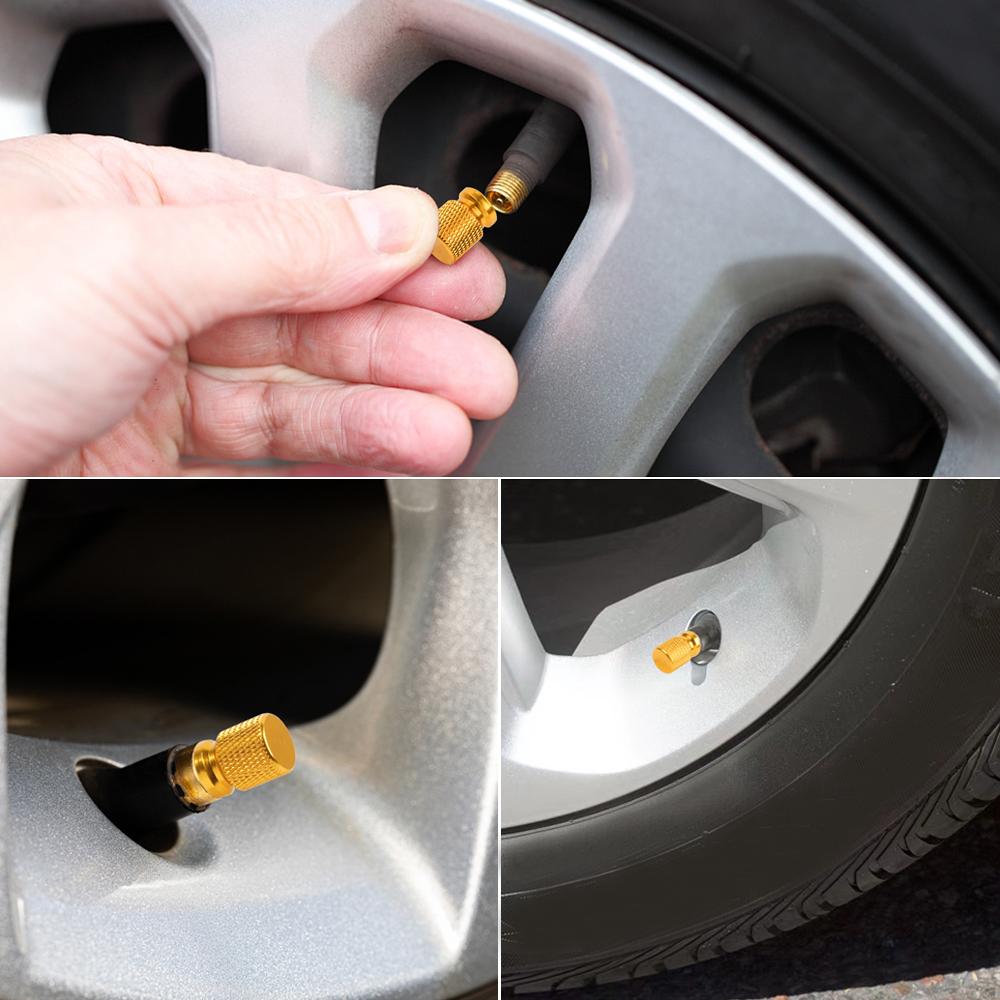 4Pcs Tire Valve Caps Aluminum Car Wheel Plugs Auto Tyre Stems Cap Tyre Rim Stem Covers Universal Car Exterior Accessories