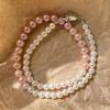 Design Gradient Pink Pearl Necklace For Girls' Sweet Accessories Party Luxurious Jewelry Sexy Collarbone Chain For Womens