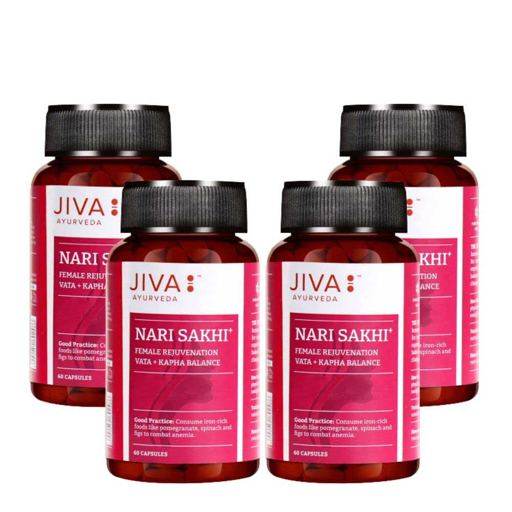 

Jiva Nari Sakhi Ayurvedic Capsules for Women 60 Capsules Pack of 4 Supports Hormonal Balance and Wellness