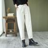 2024 Women's Spring & Autumn Retro Harem Pants, Elastic Waist, Loose Fit, Plus Size, Pure Cotton Carrot Pants