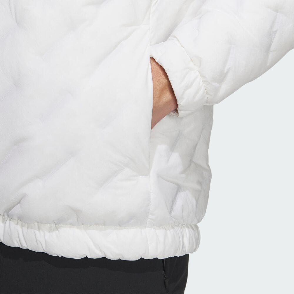 Adidas 670 Puffed Logo Print Zipper Stand Collar Down Jacket Men Jackets White HZ6102