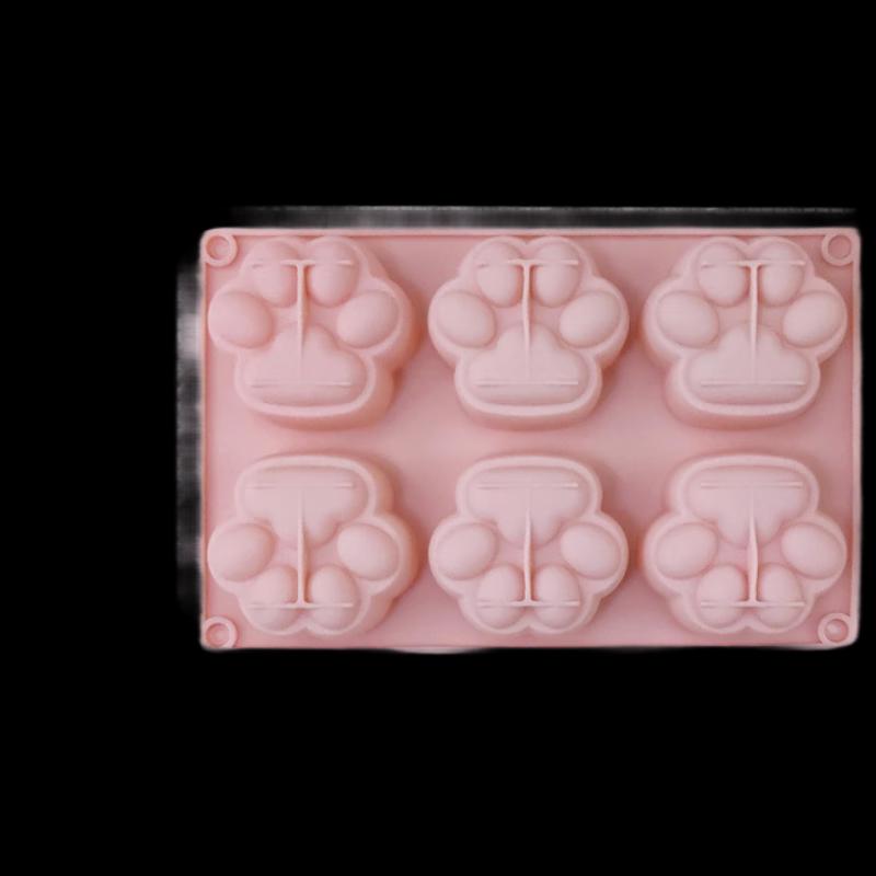 6-Cavity Large Cat Paw Silicone Mold