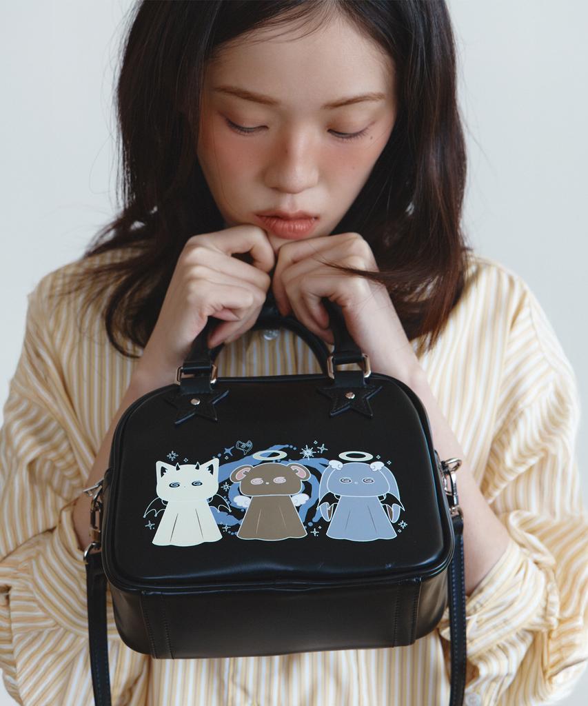 Sunlit Graphic Tote Crossbody Bag (Black)