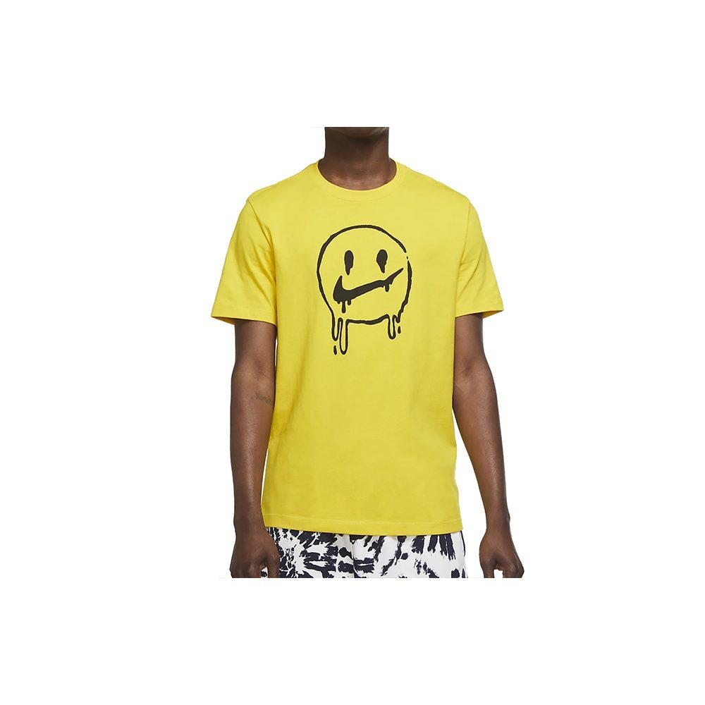 Nike T Shirts Men's Yellow Crew Neck Moderate Straight Fit CV2111-735