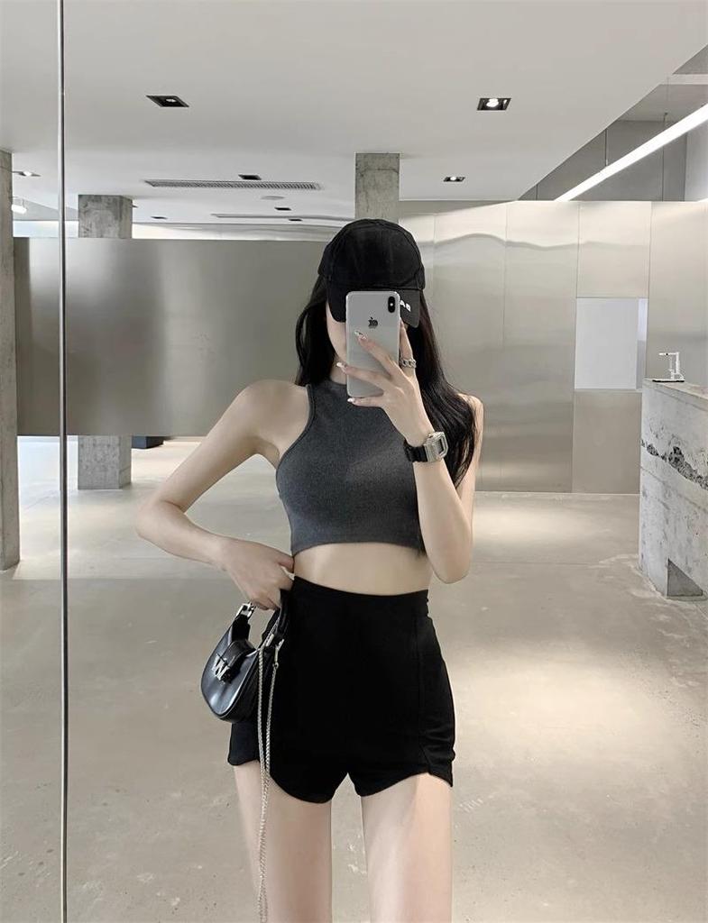 2024 Spring French High Waist Slimming Leggings and Sporty Korean Hot Pants