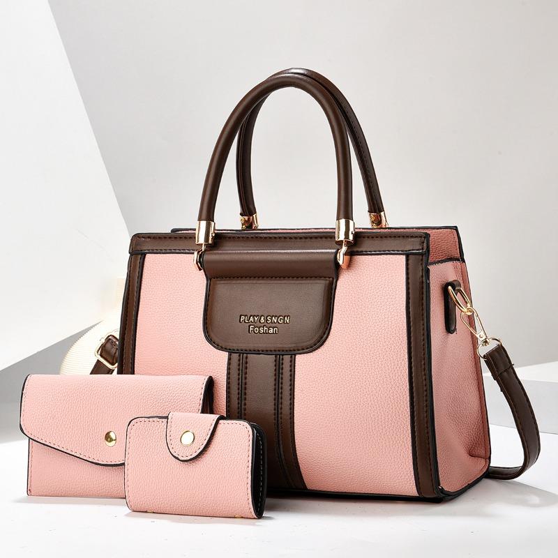 New High-value Splicing Mother and Child Bag Three-piece Large-capacity Tote Bag for Mother, Versatile Messenger Bag for Women
