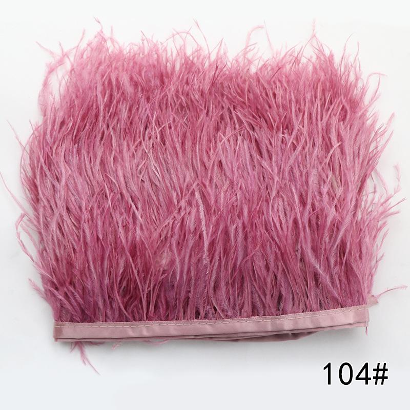 2M Ostrich Feather Cloth Edge 8-10 Cm Cuffs Clothing Skirt Decorative Accessories Color Ostrich Feather Cloth With Feathers