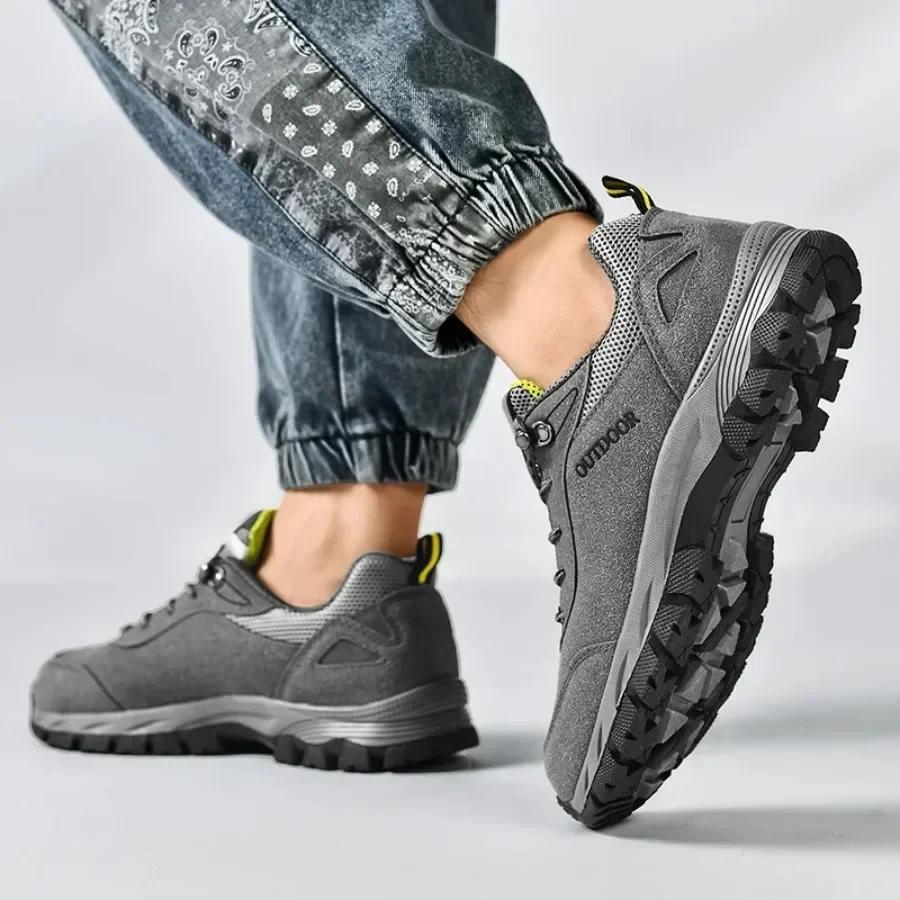 2025Low-top Mountain Climbing Outdoor Color-matching Tie, Comfortable PU Leather Surface High Quality, Multiple Colors Available