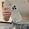 Applicable to iphone17 cream pattern mobile phone case Apple 16PROMAX electroplated three-dimensional wave mirror protective case 15