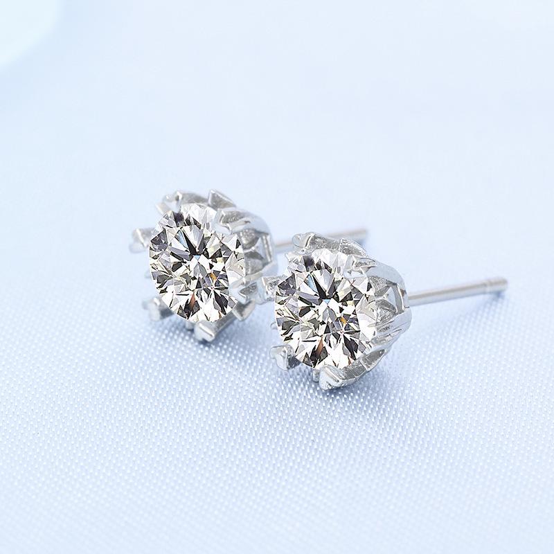 One-Carat Snowflake Diamond Earrings for Valentine's Day Gift