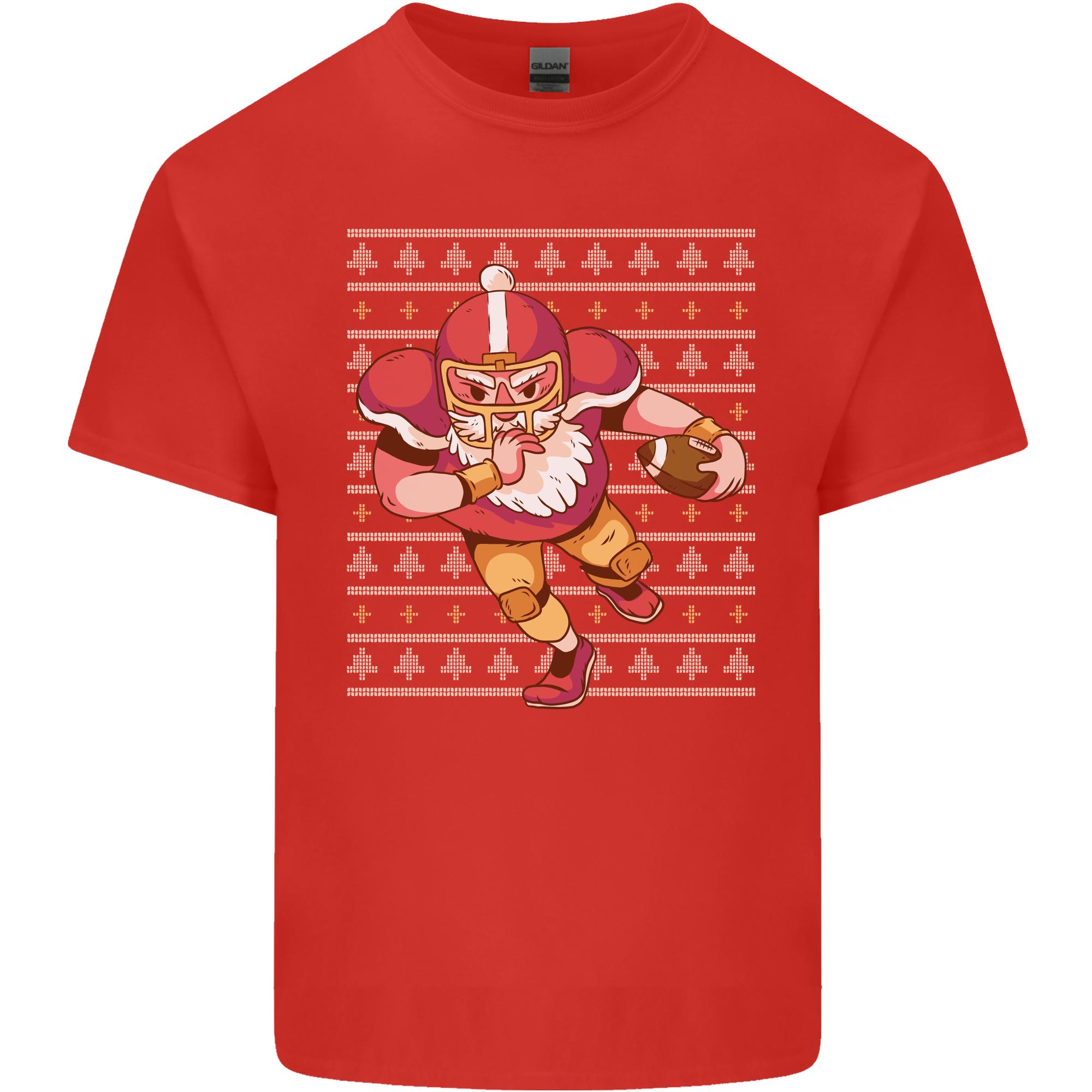 American Football Santa Christmas Xmas Unisexs Light Cotton TShirt S