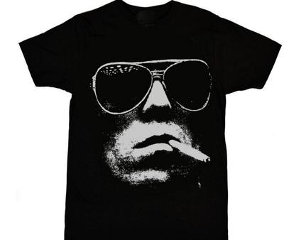 T-shirt Noir Coton Épais Visage de Keith Richards Toutes Tailles Unisexes T-shirt Unisexes Vintage