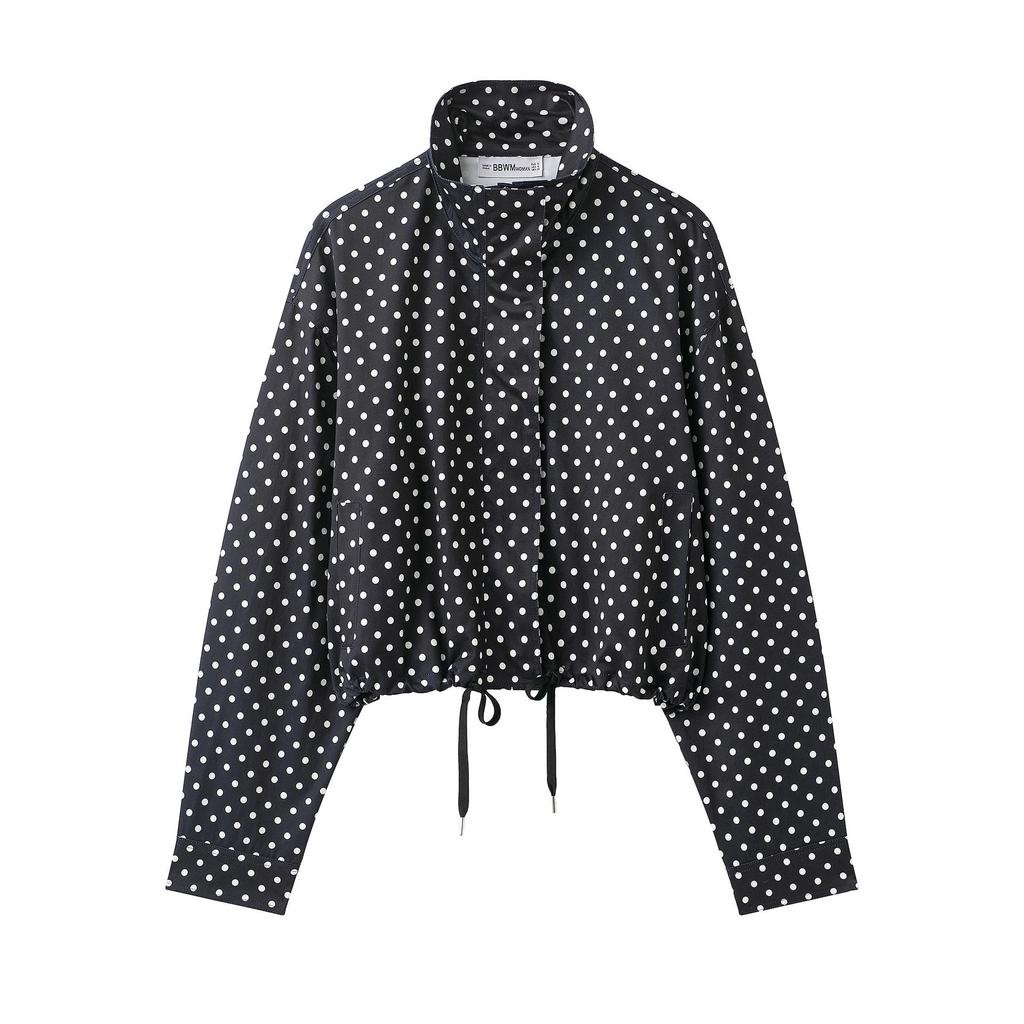 2025 Autumn Women's Polka Dot Puff Sleeve Jacket and Casual Pants Set