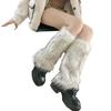 Fuzzy Leg Warmers Women Retro Shaggy Leg Warmers Winter Faux Fur Plush Calf Warmers Furry Shoe Cuff Covers for Dating Party Street Wear