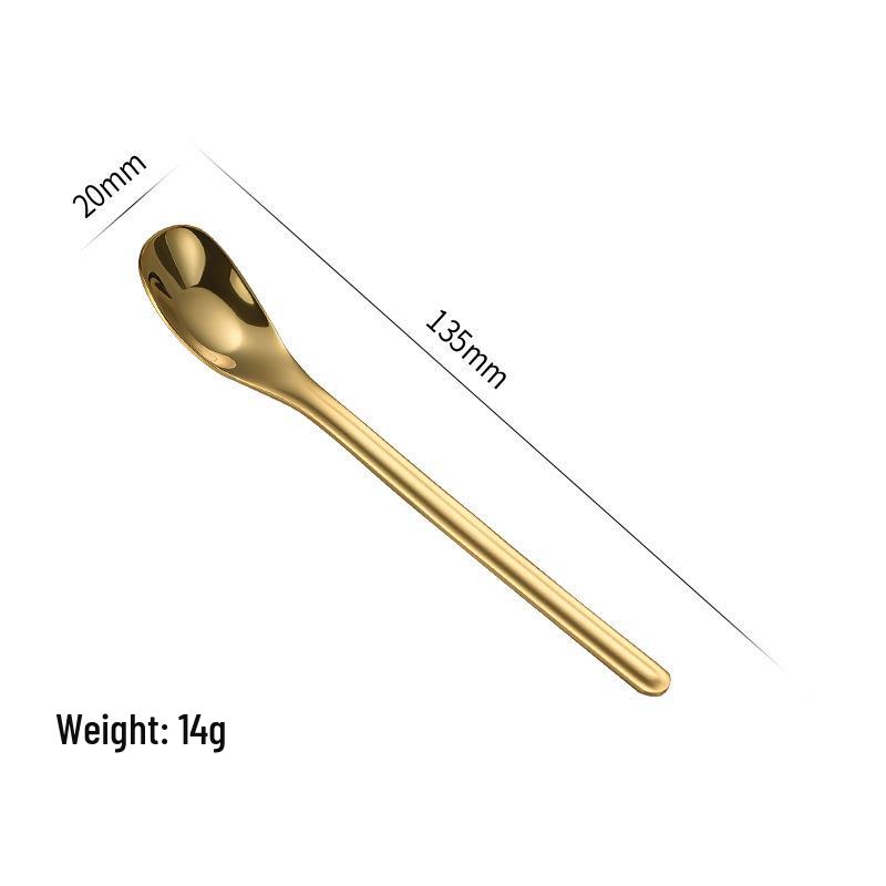 304 Stainless Steel Yuanbao Children's Long Handle Dessert & Mixing Spoon