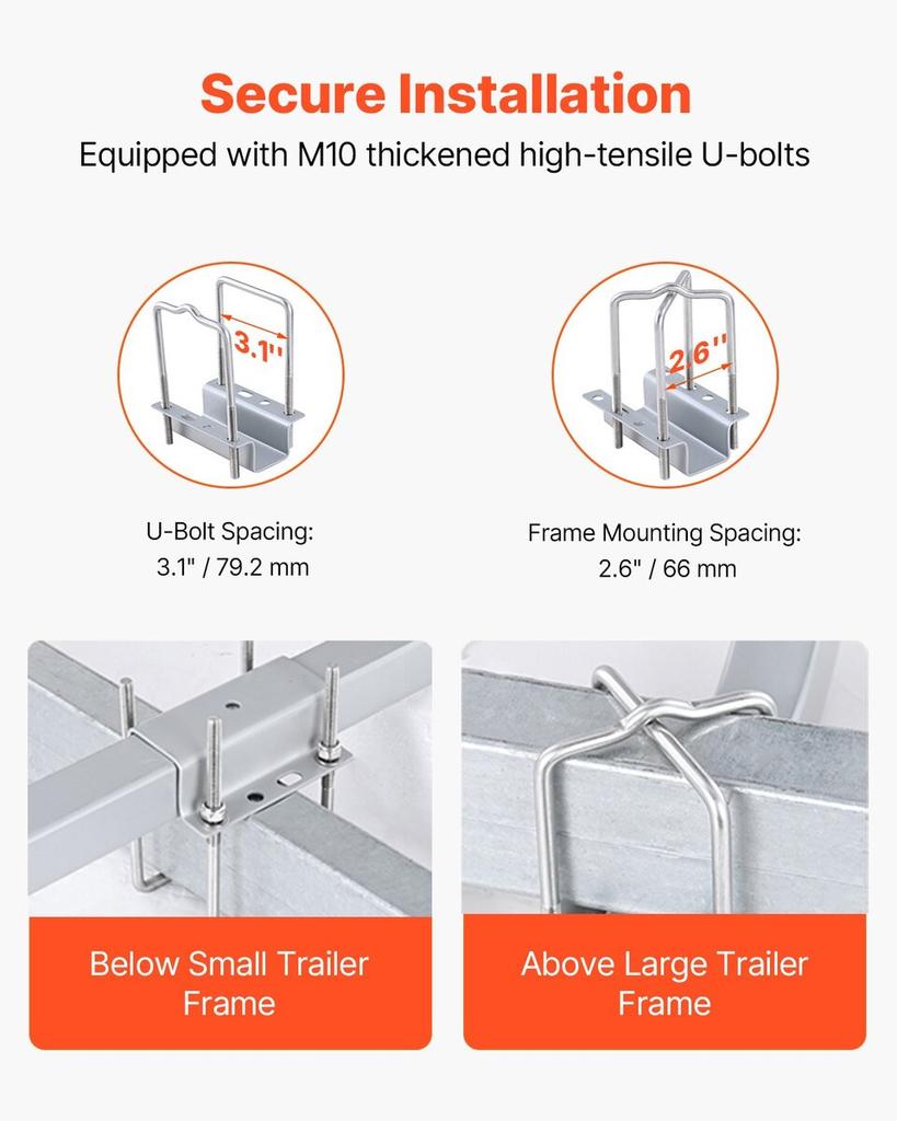 Boat Trailer Guide, 0.7M Adjustable Design Short Bunk Guide-Ons, 2PCS Rustproof Galvanized Steel Trailer Guide Poles, Heavy Duty Roller Guide Design,