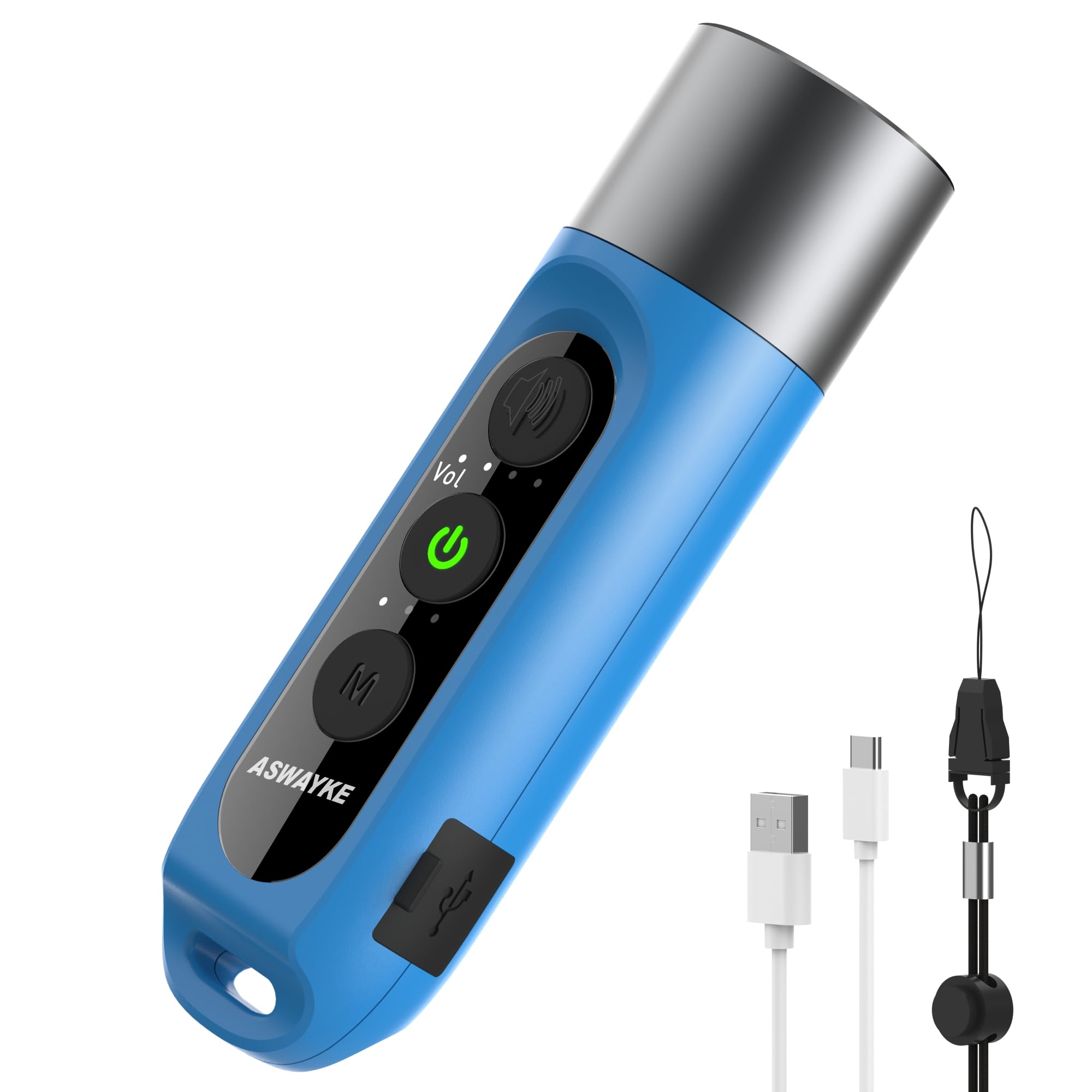 ASWAYKE Electronic Whistle, IPX5 Waterproof, High Volume 125db, Rechargeable 1000mAh [4 Levels, 3 Whistle Sounds] Electronic Whistle for Sports, Refer