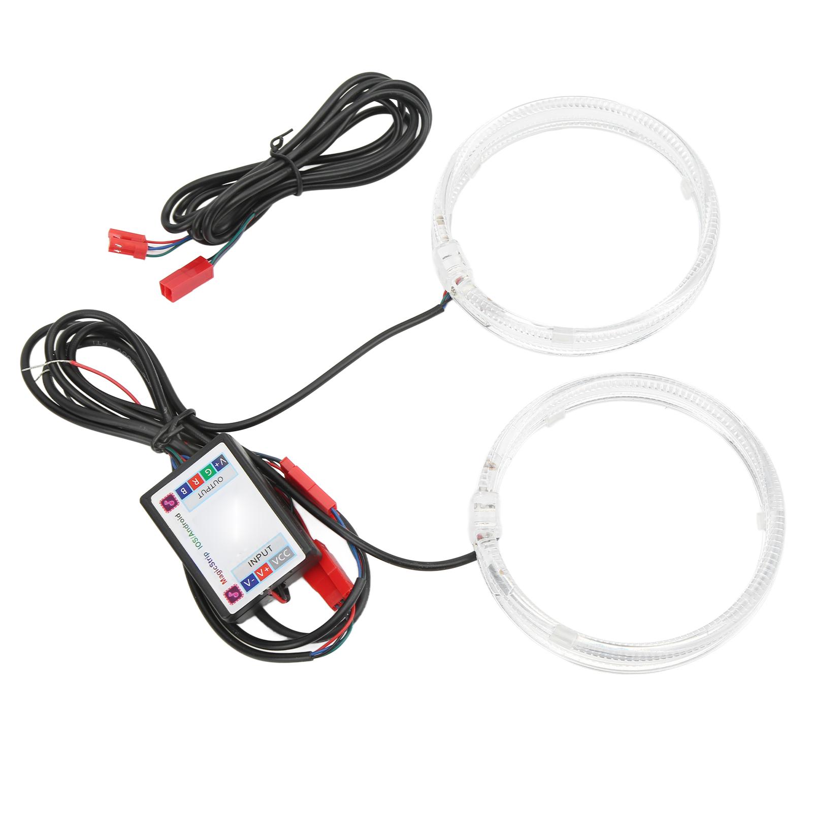 

Angel Eyes Light Multi Color Round Halo Ring Headlights with APP Control for Car Headlight Retrofit