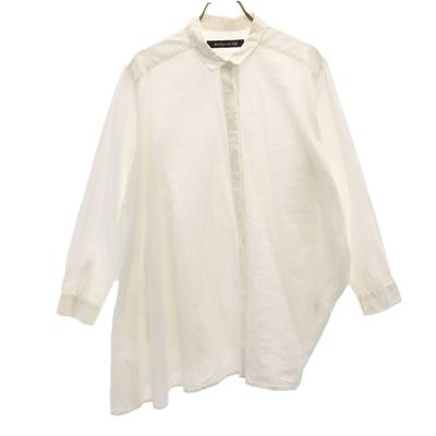 Mizuiro Ind Made In Japan Linen Blend Long Sleeve Shirt White Women Used