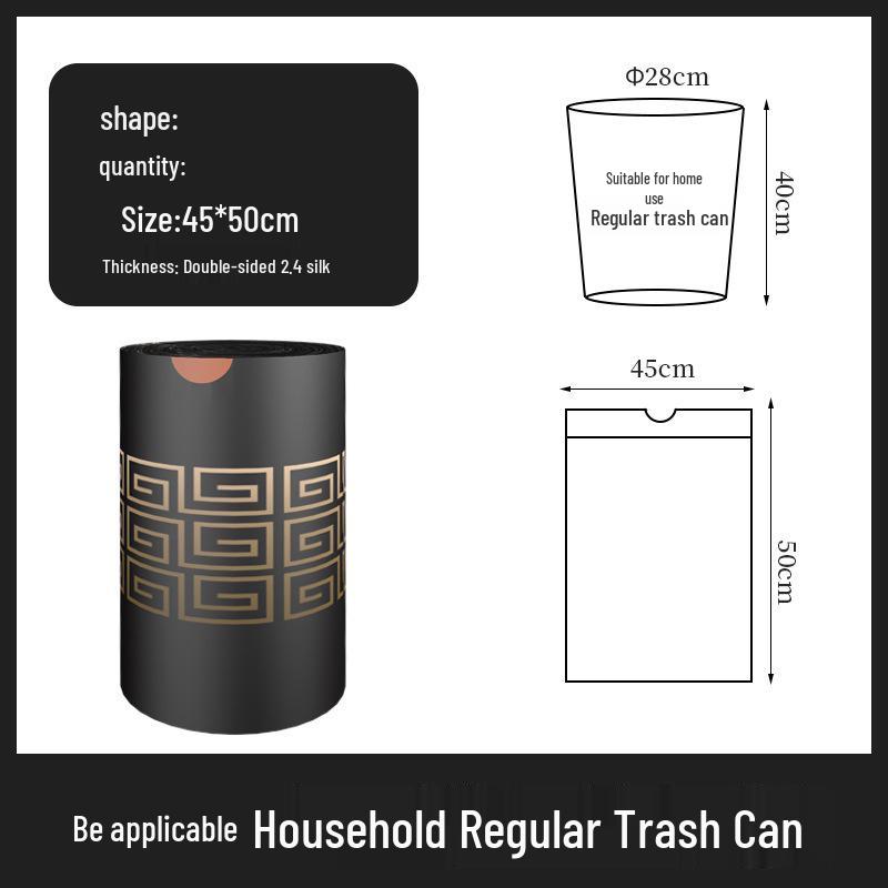 Tear-Free Thick Drawstring Trash Bags, Large Size, with Trendy National Print