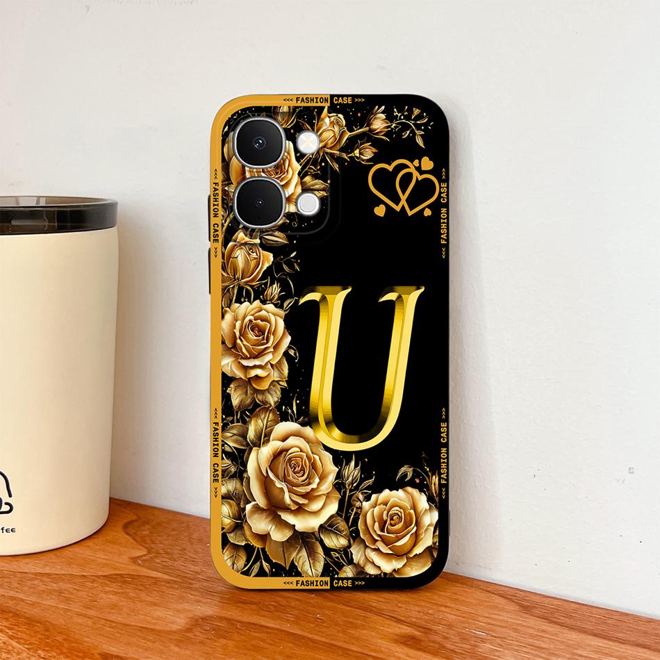 For Vivo Y500i / Y31D Phone Case Couple Letters Shockproof Full Coverage Funda For Vivo Y 31d Y 500i Soft Liquid Silicone Cover