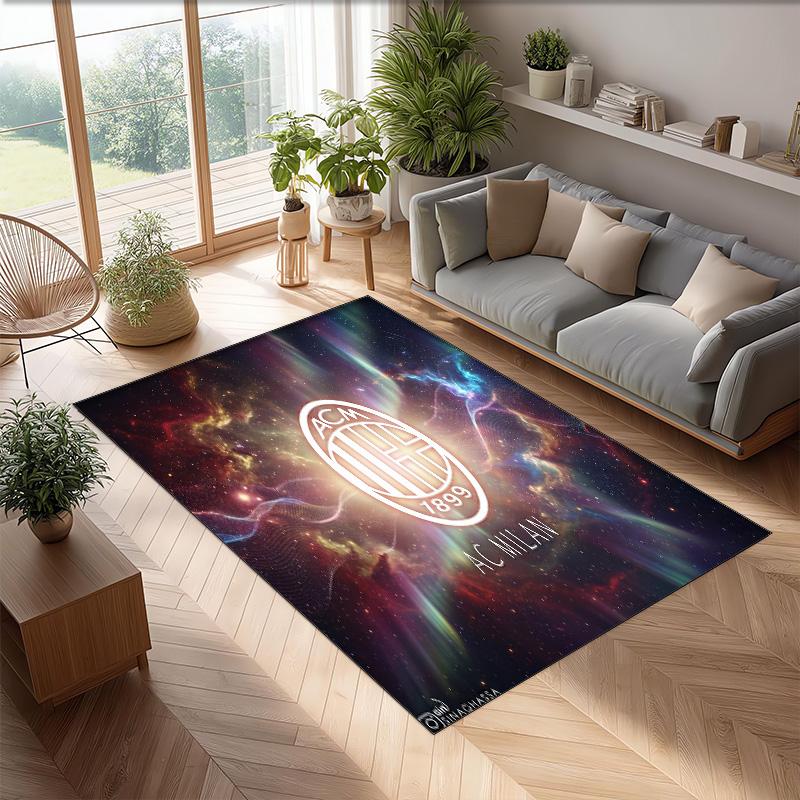 AC Milan Printed Flannel Area Rug Non Slip Soft Polyester Floor Carpet Indoor Decor Mat for Bedroom Living Room Sofa Game Room Home Decoration