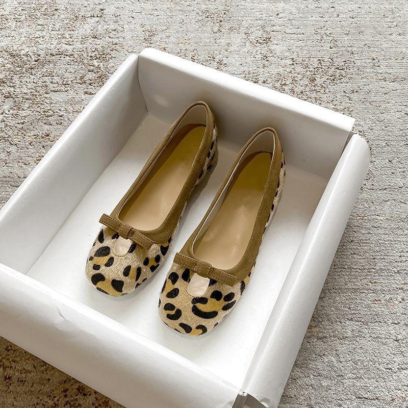 

Leopard print inner height increase bow ballet shoes women s 2025 autumn explosion skirt shallow mouth soft sole single shoes women 40 леопардовый