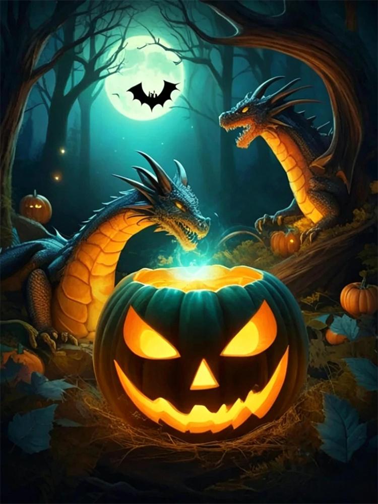 5D Diamond Painting Halloween Fantasy Dark Style Decoration DIY Full Diamond Mosaic Inlaid Cross Stitch Set Gift
