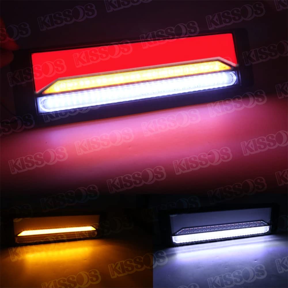 Universal LED tail flowing turn signal light 24V compatible lamp, brake, reverse, lamp, truck, trailer, truck, 12V,