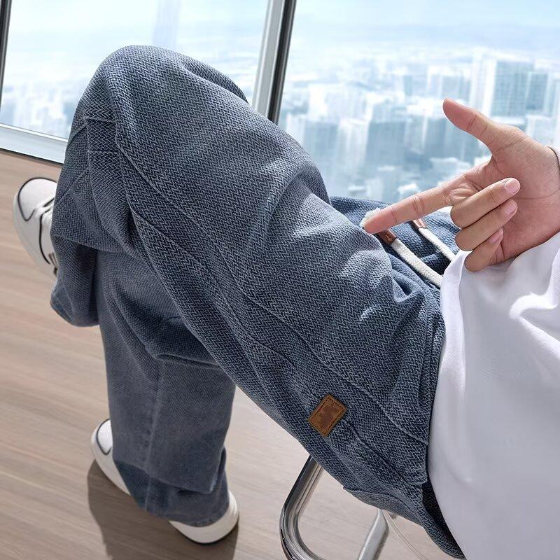 

2026 Spring and Autumn Star Pattern Jeans Men s New Straight Loose Trend American High Street Casual Long Pants 3XL