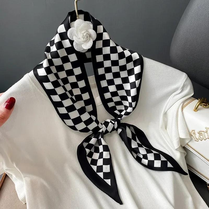 Fashion Print Hair Ribbon Scarf Women Neck Tie Bag Scarfs Satin Silk Skinny Headscarves Ladies Foulard Floral Bands 2026 New