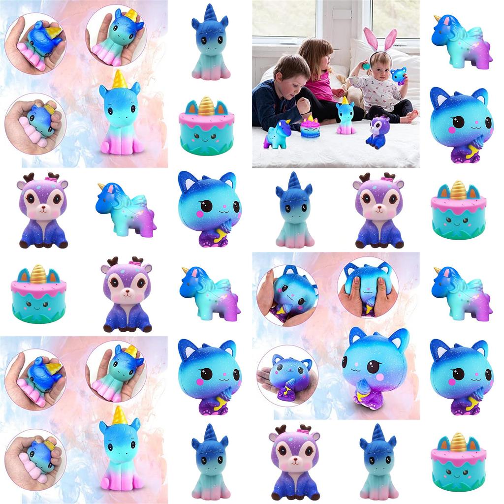 Unicorn Squishy Toy Slow Rising Stress Relief Pu Material White/silver Horn