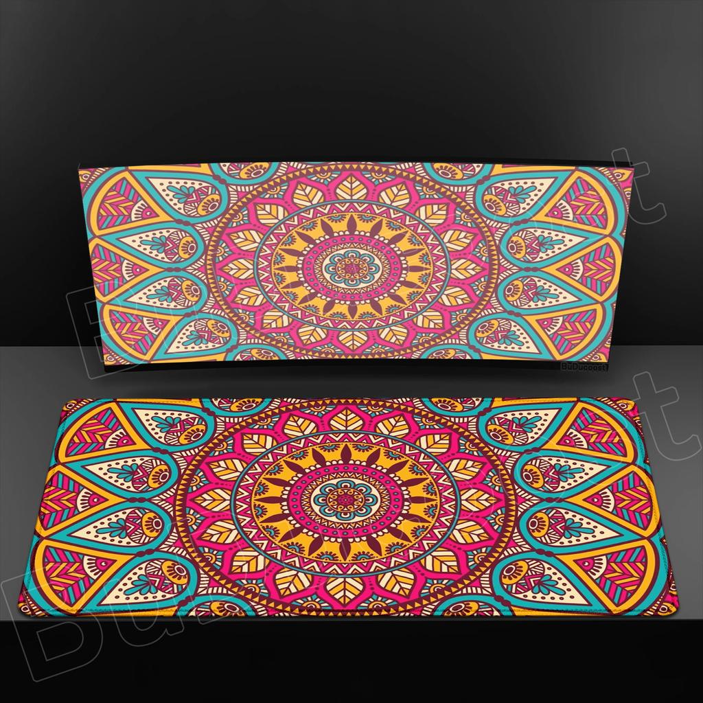 HD Printing Persian Carpet Computer Mouse Pad 900x400 Non-slip Rubber Mandala Bottom Keyboard Mat Table Mat Suitable Office Game