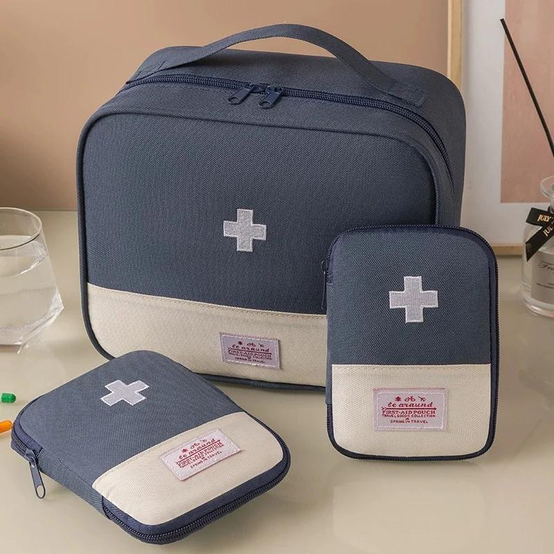 600D Oxford Cloth Portable Medical Bag for Business Trips, Outdoor First Aid Kit, Portable Small Medicine Bag for Home Storage