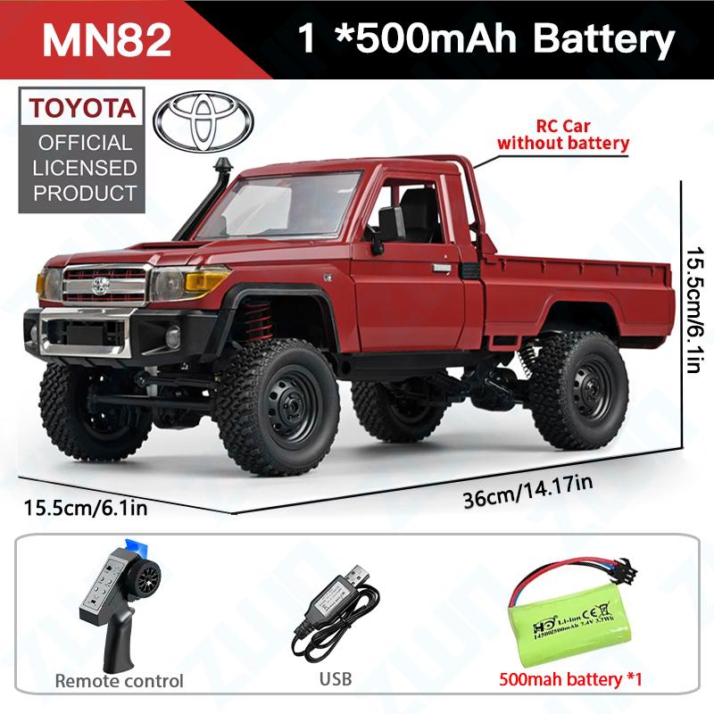 Reîncărcabil 1:12 Mașinuță RC la Scară Mare MN82 Faruri Controlabile Îmbunătățite Mașină Off-Road cu Tracțiune Integrală 2.4G Camionetă Jucărie pentru Cadouri Copii