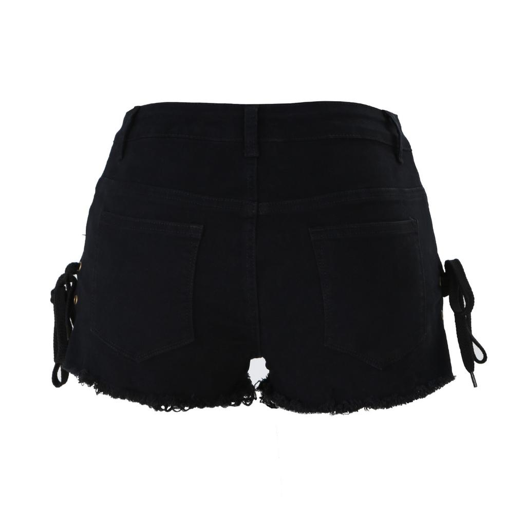 Cowboy Shorts, Ripped, Tassel, Tight Fitting, Bandage, Spicy Girl, Slit, Jeans, Women