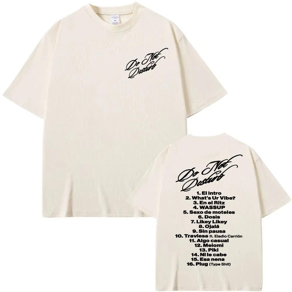 Do Not Disturb Album Tracklist Dual-Sided Minimal Script Oversized T-Shirt Casual Hip-Hop Streetwear Unisex Black T-shirt