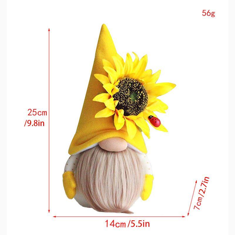 Adorable Gnome Sunflower Doll Plush Ornament For Desktop Decor And Gifts