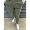 European And American Autumn And Winter Men's Printed Casual Fashion Striped Mid-waist Pencil Pants Slim Pants